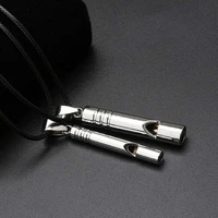 titanium emergency portable keychain necklace whistle edc keyring