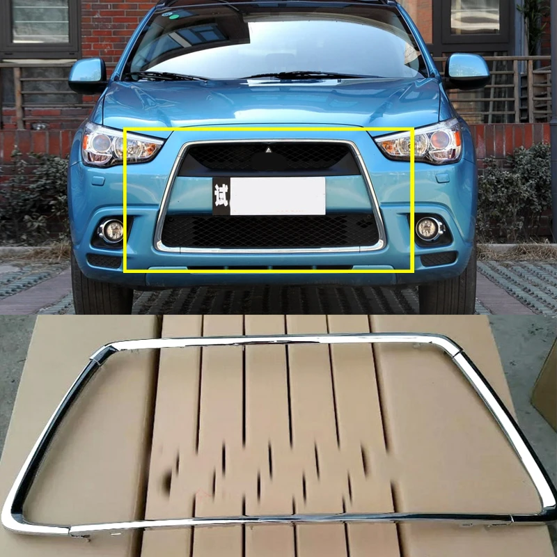 

Хромированная накладка на решетку из АБС-пластика вокруг гоночных грилей, накладка на световую планку для гоночных грилей Mitsubishi ASX 2010-2012 гг.