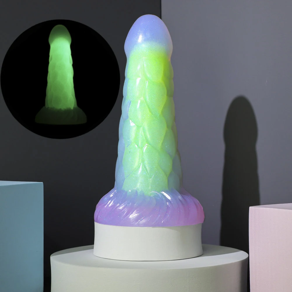Новый светящийся разноцветный огромный пенис с сильной присоской Вагинальный