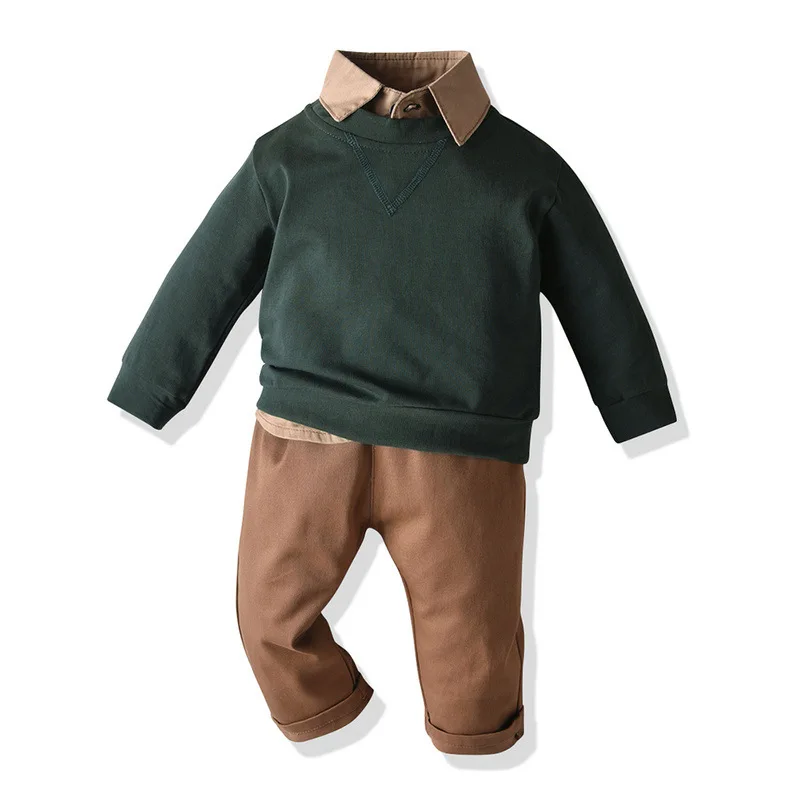 

Children's Clothing Long-sleeved Shirt Pullover Sports Sweater Comfortable Trousers Mix and Match Three-piece Set Kids Clothes