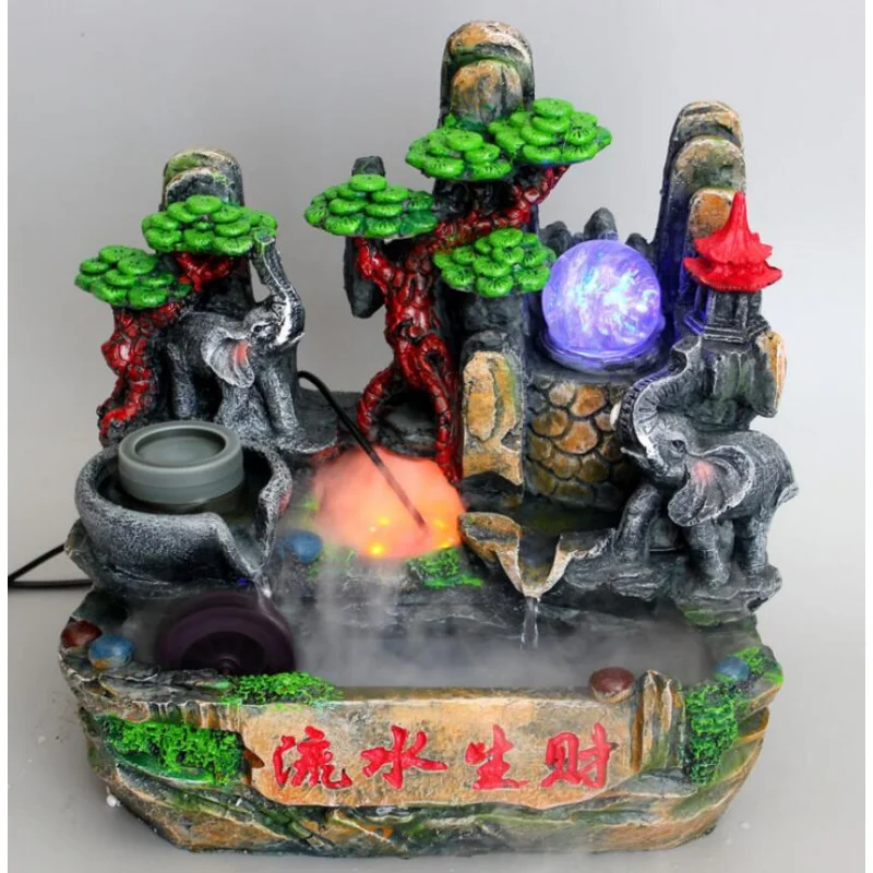 In Roery Running Water Fountain Home Factory Direct Selling Coloured Resin