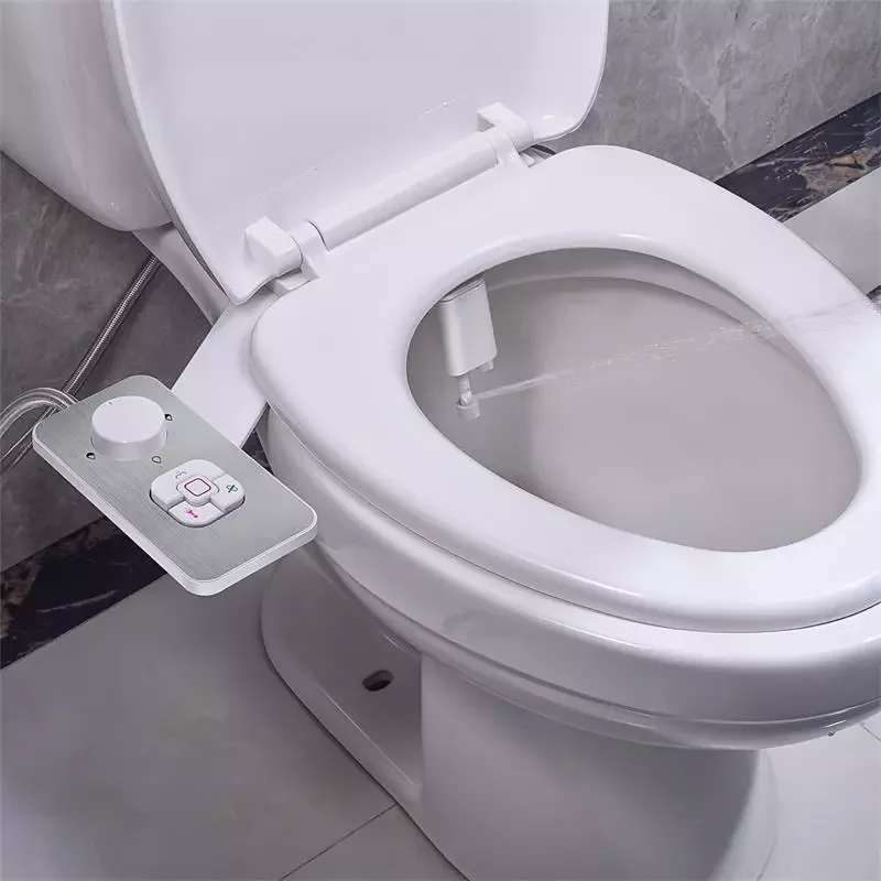 

Bidet Toilet Seat Attachment Ultra-thin Non-electric Dual Nozzles Frontal & Rear Wash For Bathroom Toilet Bidet Sprayer