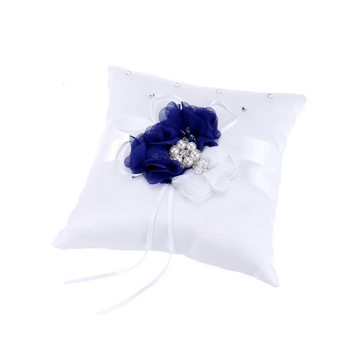 

Ring Pillow Wedding Bearer Pillows Box Ceremony Ribbon Pearl Cushion Holder Flower Bow Sign Rhinestone Barrier Gifts Adornment