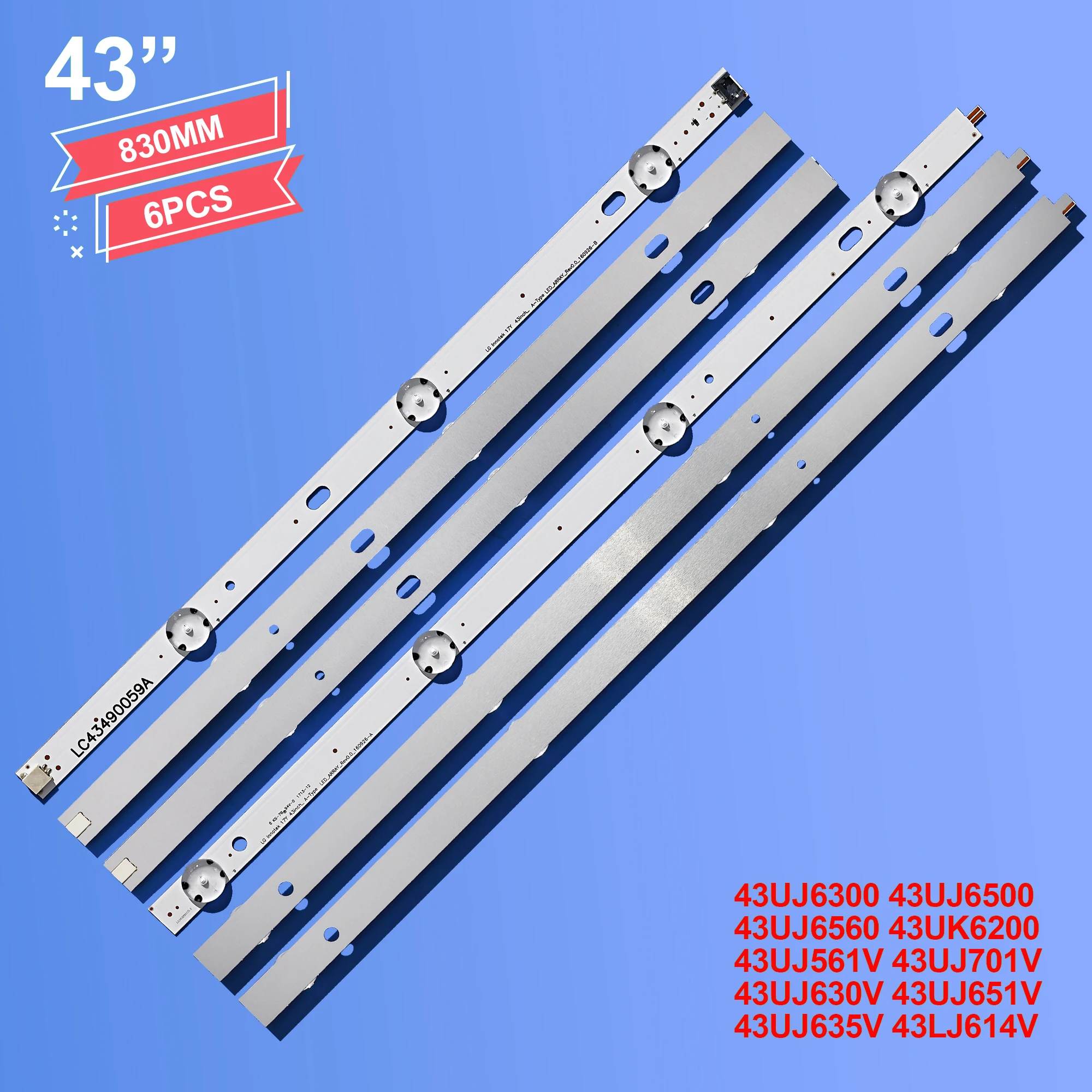 10 ТВ-ламп для LG 43UK6450PLC 43UJ631V 43LJ594V 43LJ5500 43UJ6300 43UJ634V 43LJ624V 43LJ510V 43LJ541V 43LJ5150 43LH515V 43j614v