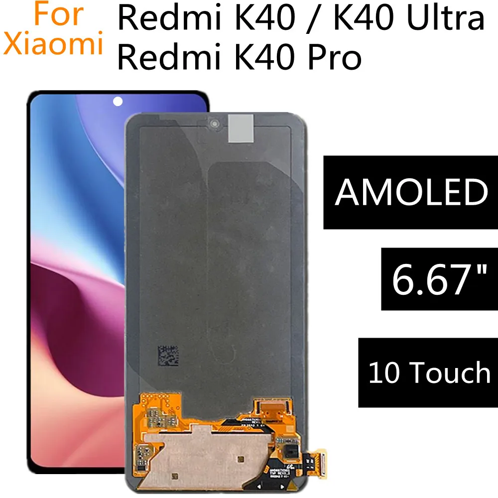 

6.67" Original AMOLED For Xiaomi Redmi K40 Pro PLUS LCD Display Touch Screen Digitizer For Xiaomi Redmi K40 Ultra LCD Display