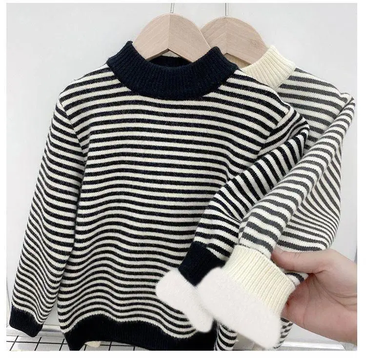 

2023 Spring Baby Boys Girls O Neck Sweaters Kids Sweaters for Kids Knitted Casual Boys Warm Sweaters for Baby Kids