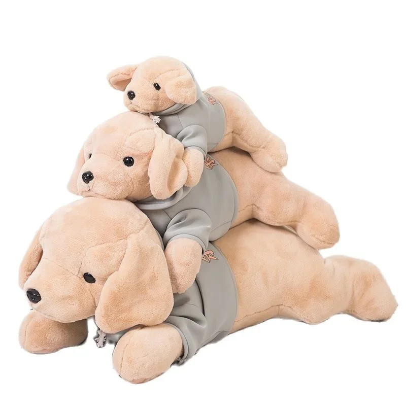 Плюшевая игрушка имитация собаки золотистый ретривер собака с рубашкой