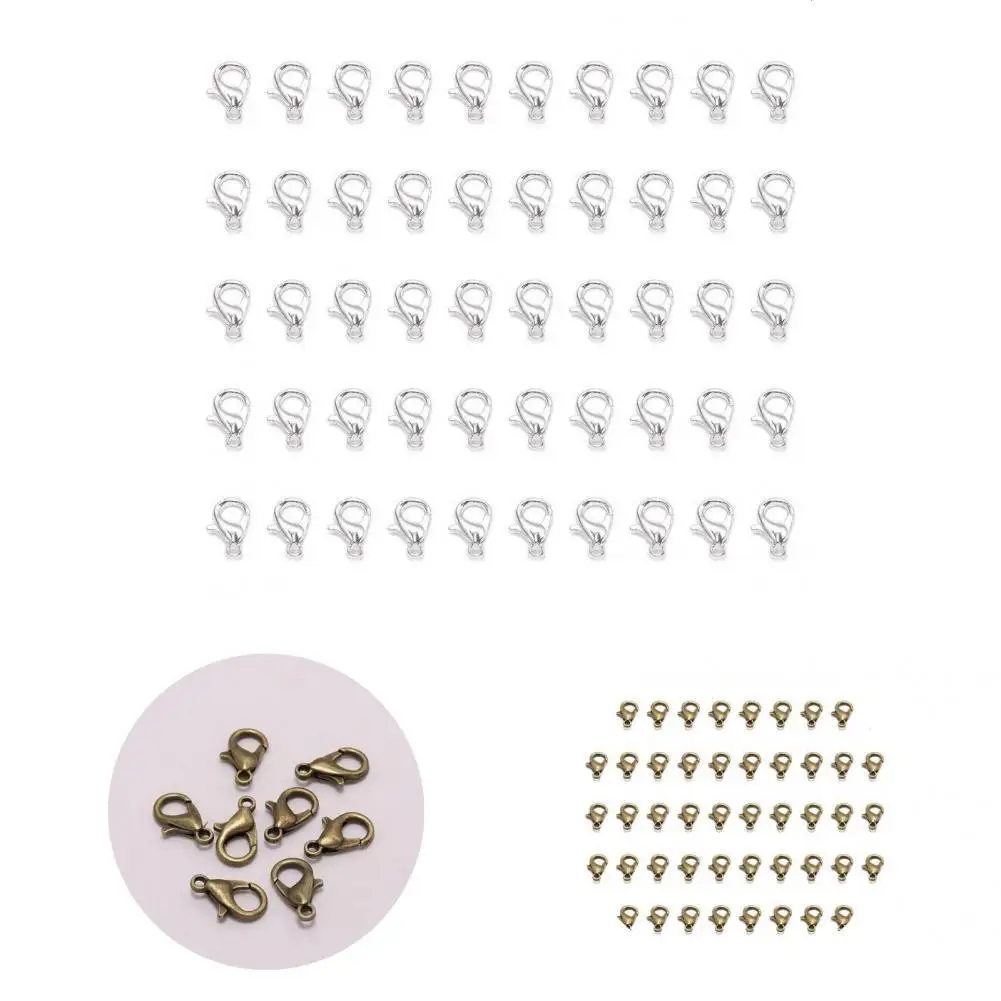 

Practical Key Ring Hooks Lightweight Accessory Necklace Clasps Lobster Clasps 50Pcs