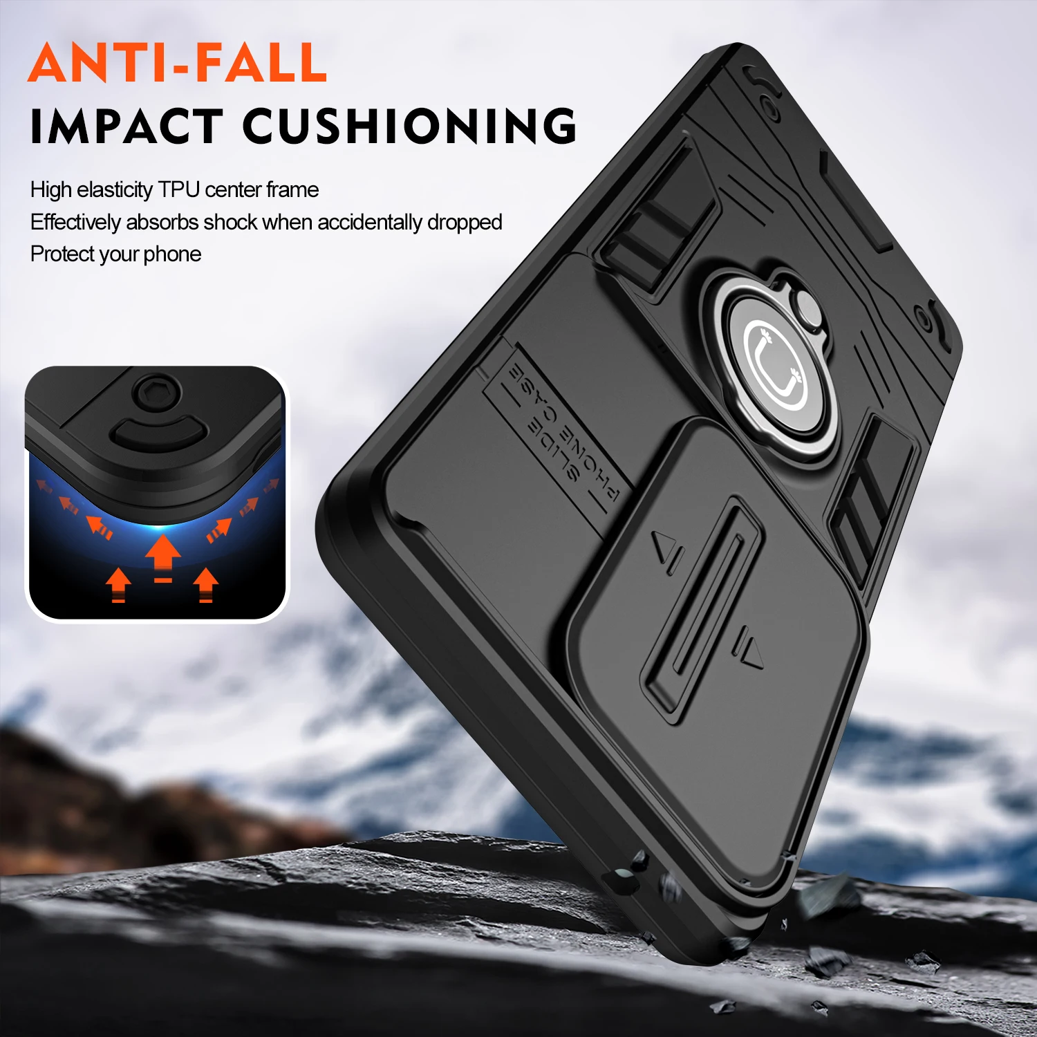 Слайд-камера Чехол для Infinix Smart 8 HD Hot 40i Tecno Spark Go 2024 20 20C автомобильный магнитный