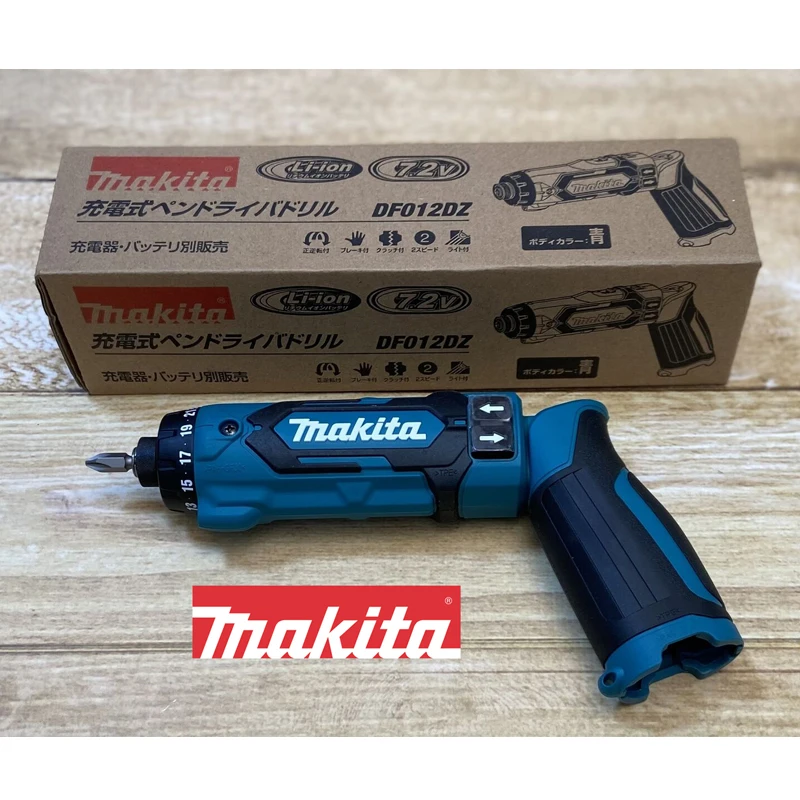 

Makita DF012DZ Driver-Drill Kit with Auto-Stop Clutch Drill Tool Electric Screwdriver 7.2V Lithium Charged 1/4" Hex Bare Machine