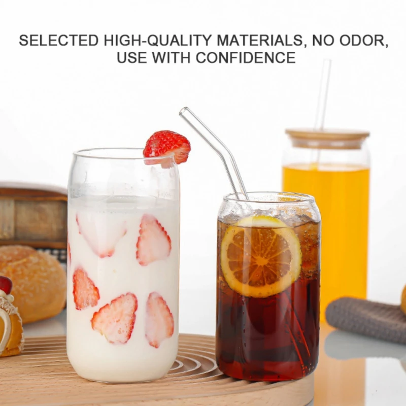 

Creative Can Shape Cola Glass Cup Tea Juice Milk Coffee Cocktail Glass Mug Glass Drink Cup High Borosilicate Glass Drinkware