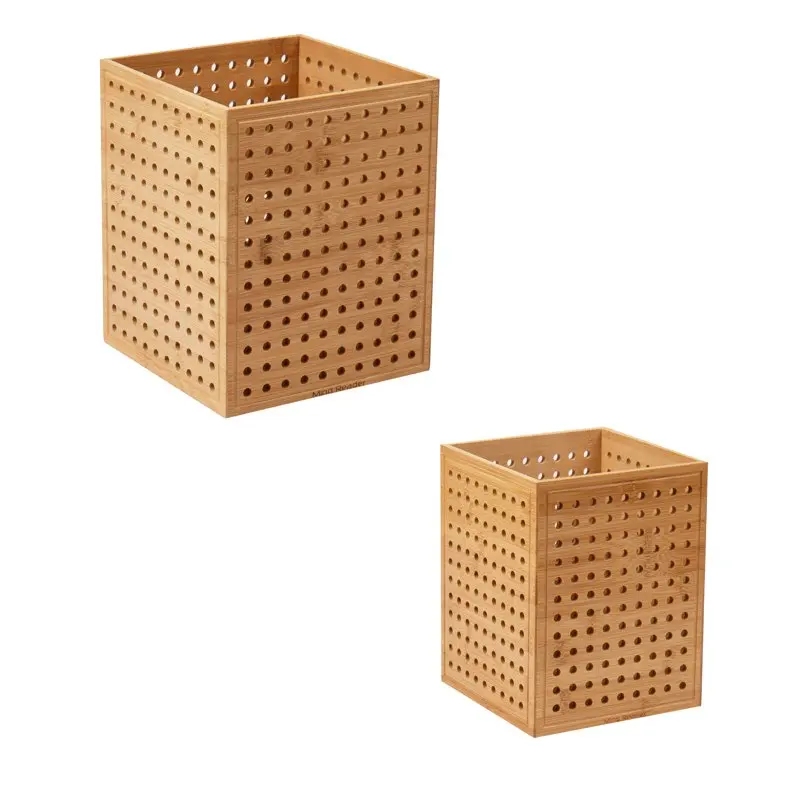 

Lattice Collection, Wastepaper Basket Set, Office, Restroom, Rayon from Bamboo, Brown