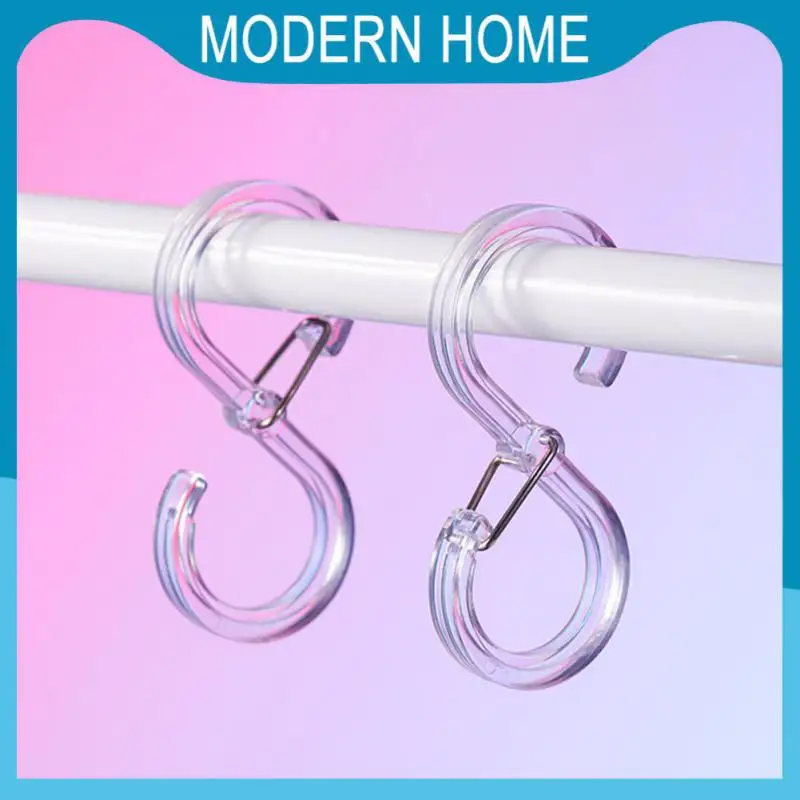 

Hanging Hooks Lock Hooks Windproof Hooks Transparent S Hook Single Strong Bearing Capacity Hook Up Hook With Buckle Hanger