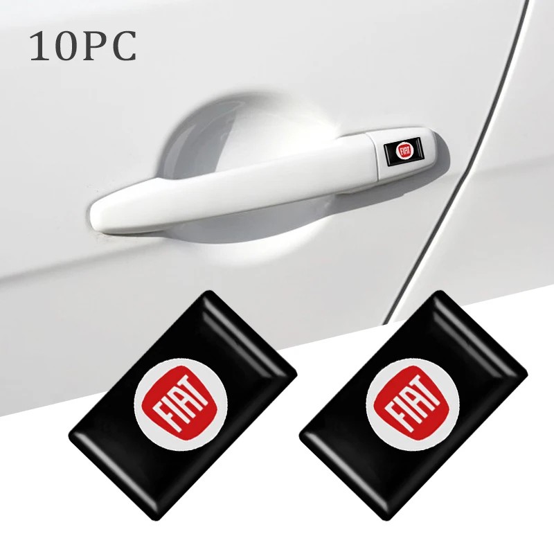 

10PCS Car Styling 3D Epoxy Car Decoration Emblem Sticker Decal For For FIAT 500 500E 500L 500C 500S 500X car sticker Accessories
