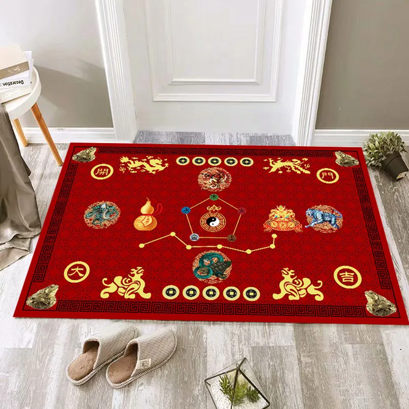 

Chinese Feng Shui Rug Corridor Entrance Door Mat Tai Chi Bagua Printing Area Rug Living Room Kitchen Rug Home Decor