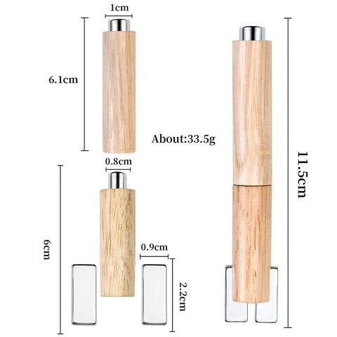 1PC Мощный двухголовый кошачий глаз магнит гвоздь стержень деревянная рукоятка UV / LED гель маникюр инструмент для ухода съемный сцепление дизайн магнит