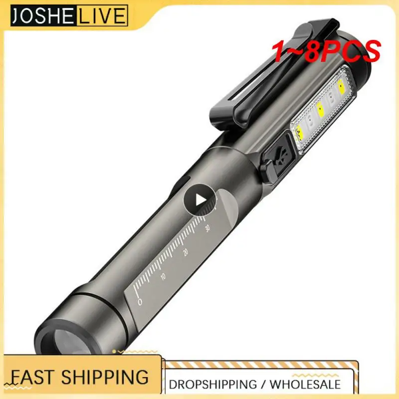 

Водонепроницаемый USB заряжаемый фонарик, мощный перезаряжаемый фонарик-ручка из алюминиевого сплава, 1 ~ 8 шт.