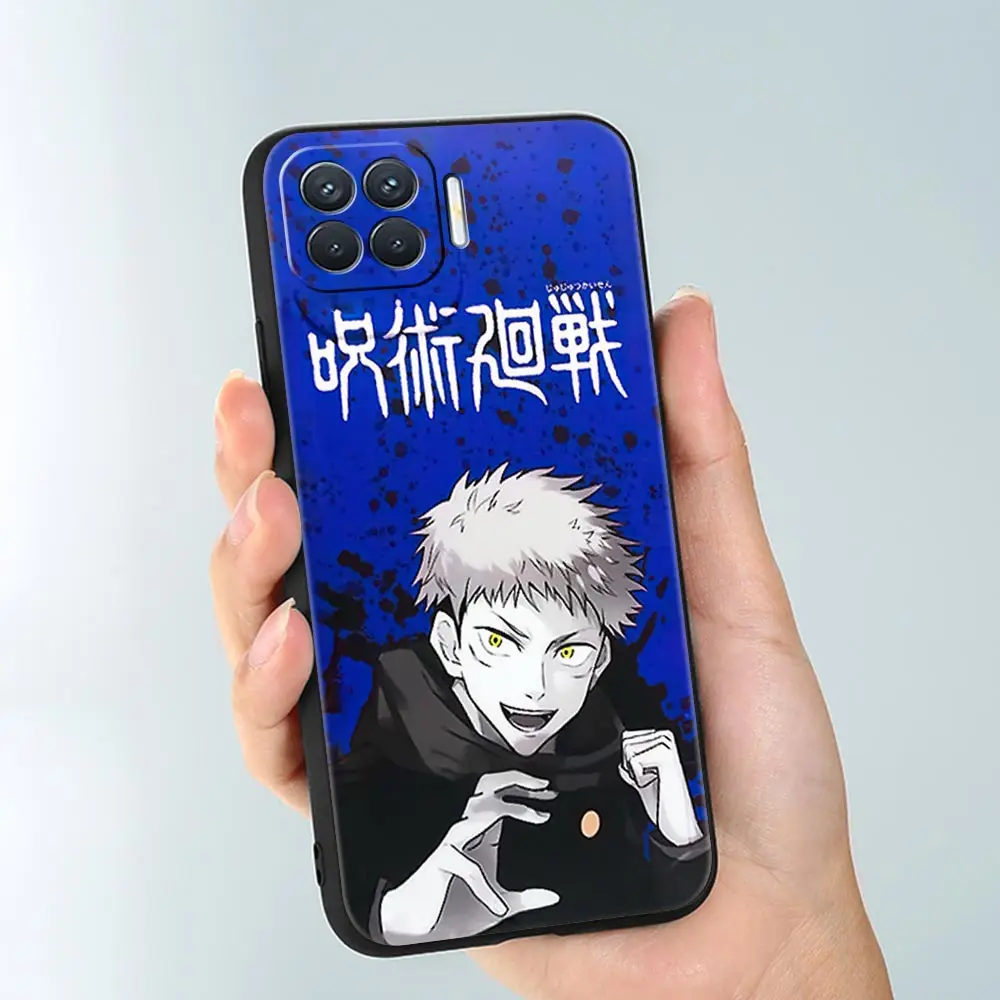 anime jujutsu kaisen case for oppo a53 a52 a93 a94 a95 a74 reno6 reno3 reno4 find x2 pro lite black soft phone funda cover shell free global shipping