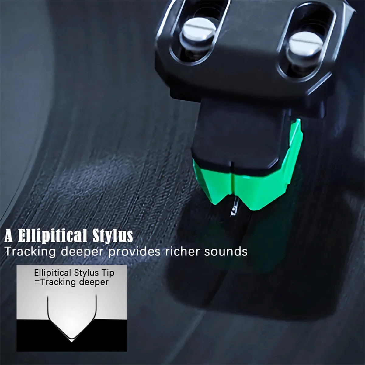 Замена иглы проигрывателя пластинок для стилуса AT-VMN95E эллиптическая игла