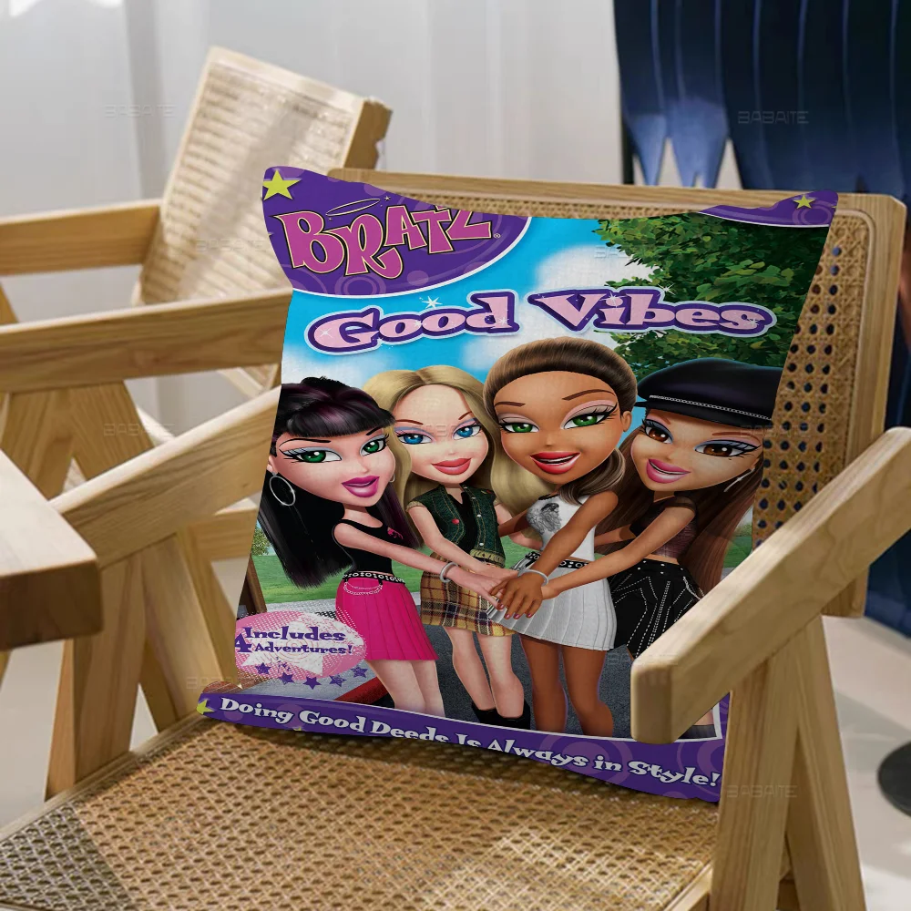 B-Bratz D-Doll Classic Vintage Personalized Picture Text Home Decorative Pillows Household Gifts 45x45cm