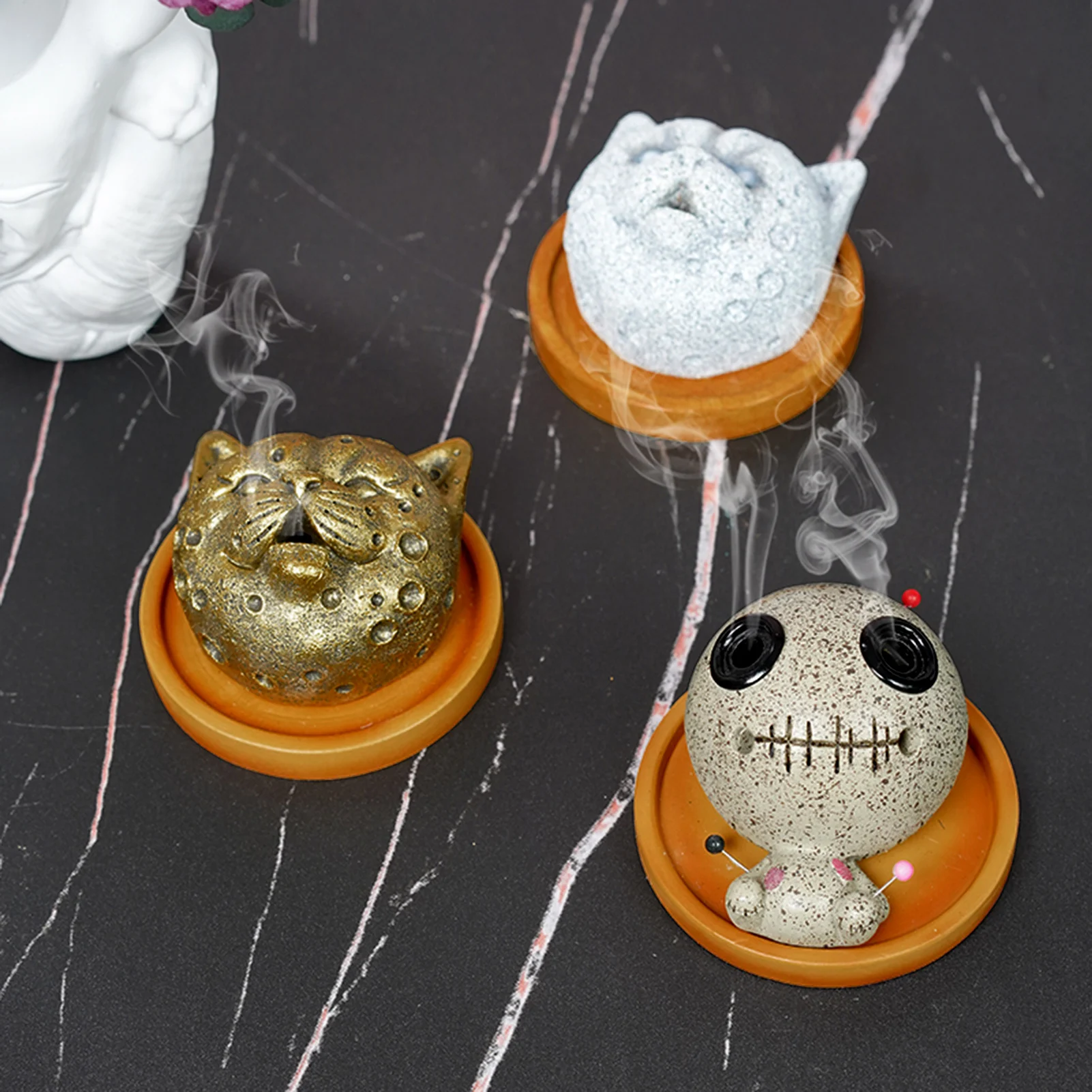 Кукла Voodoo на Хэллоуин подставка для благовоний конусная горелка из смолы