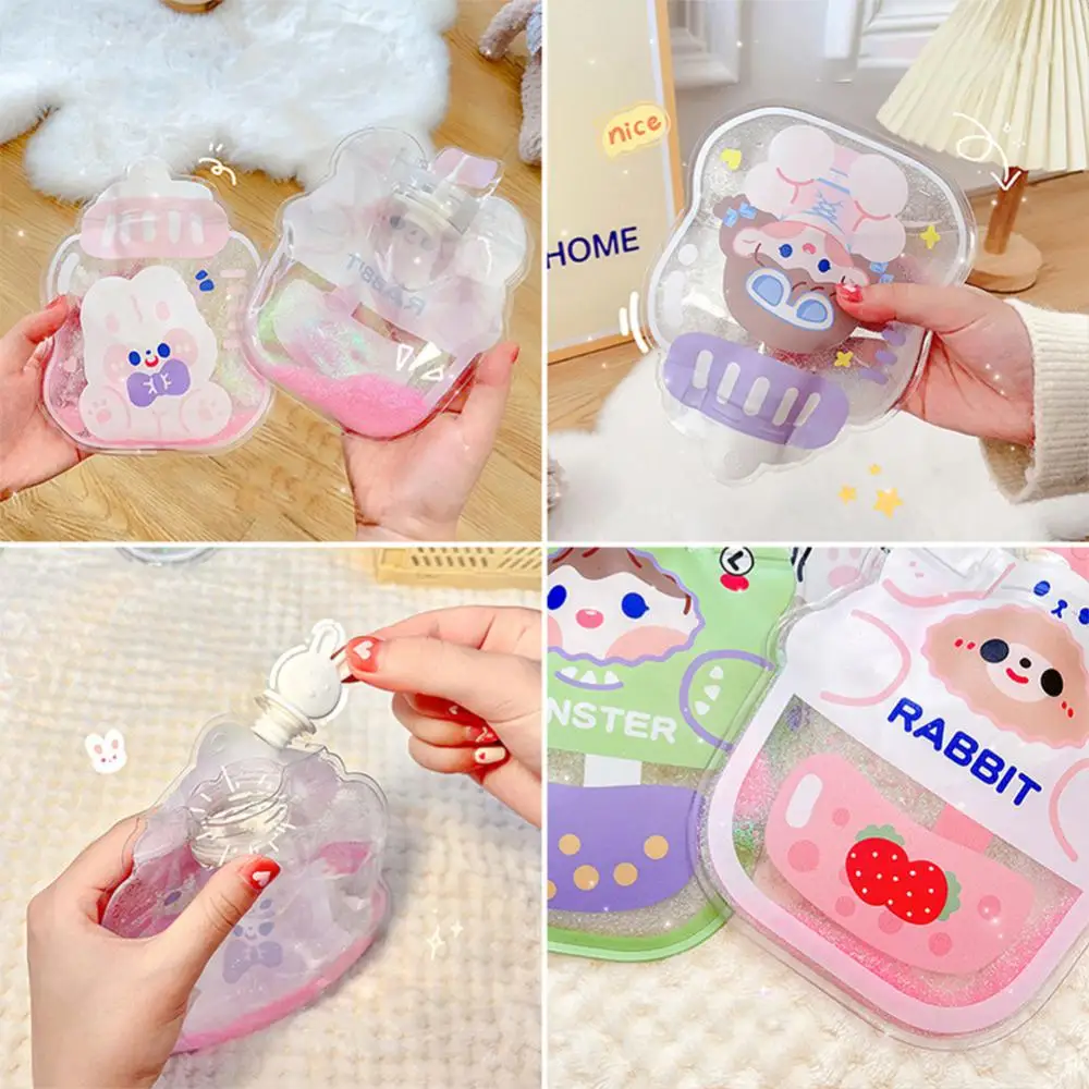 

Portable Water Injection Period Cute Mini Warmer 3D Stereo Hot Water Bag Warm Water Bag Hand Warmer Cartoon Leak Proof Seal