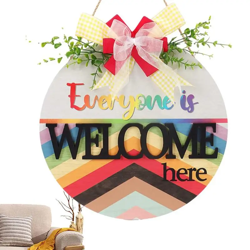 

Pride Door Decor Wooden Pride Month Decorations Pride Crafts Welcome Everyone Here Rainbow Design Not Easy To Break For Cafe