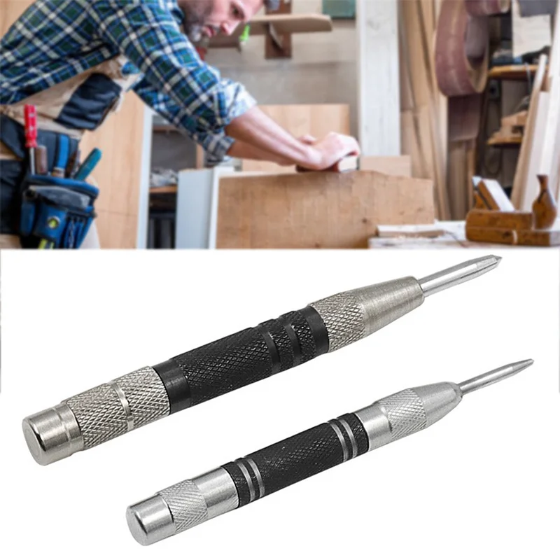 

Automatic Center Punch Spring Loaded Locator Woodworking Metal Drill Adjustable Kerner Center Pin Press Dent Marker Locator