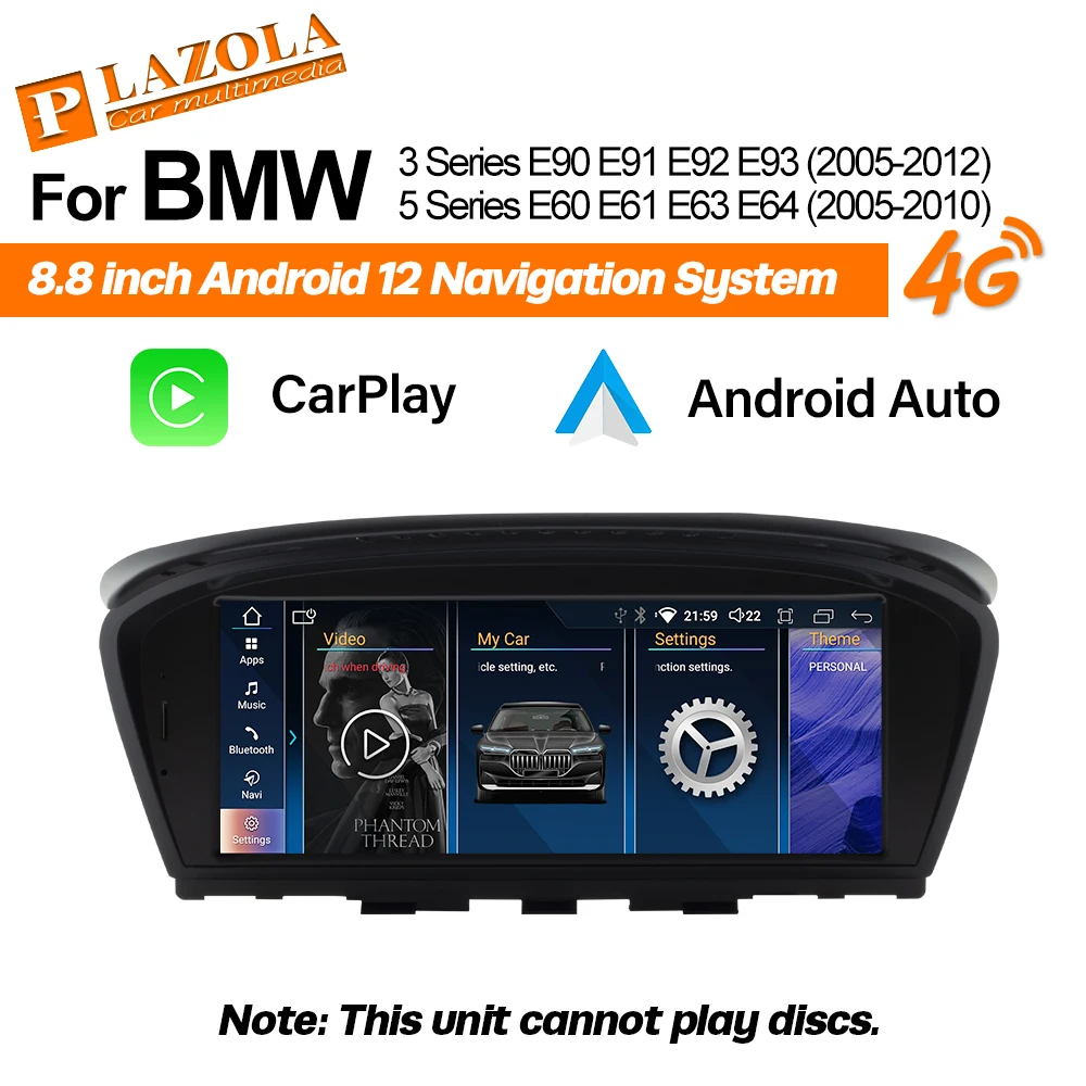 

Автомобильный стереоплеер Android 12 для BMW 3 серии E90 E91 E92 E93 5 серии E60 E61 E63 E64 CarPlay автомобильные аксессуары головное устройство аудио