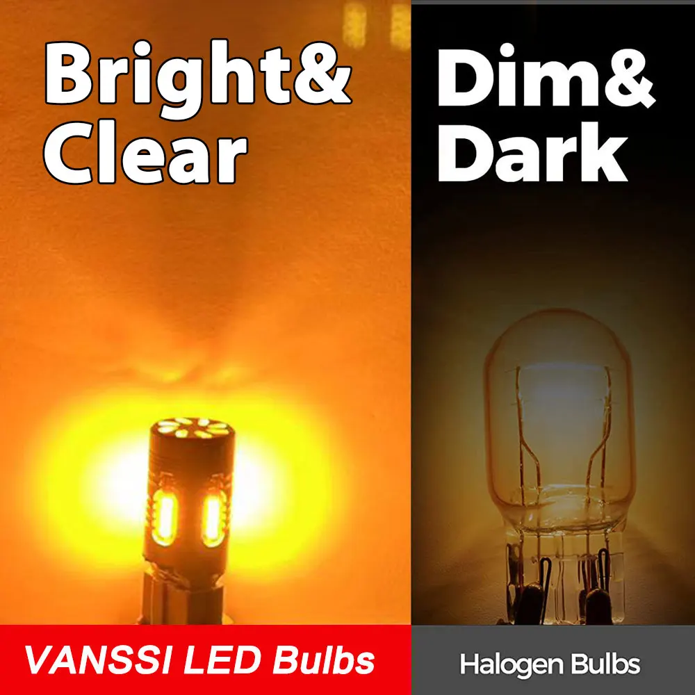 2 шт. лампа для указателей поворота янтарная 7440A 7440NA WY21W T20