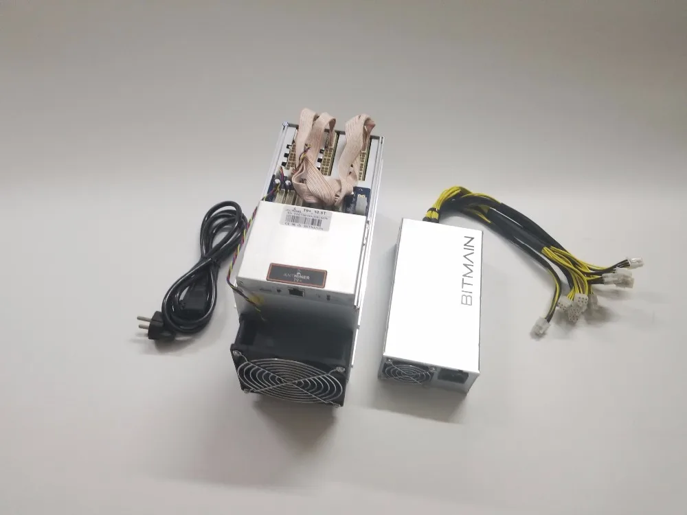 Б/у AntMiner T9 + 10 5 T Биткоин BCH BTC Майнер с блоком питания BITMAIN 1600 Вт экономичный чем