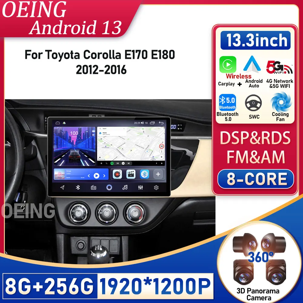 

Android для Toyota Corolla E170 E180 2012 - 2016 автомобильное радио интеллектуальная система раздельный экран Голосовое управление беспроводной Carplay