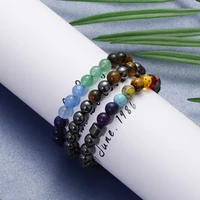 black color trend bracelet natural stone smooth beads braided%e2%80%8b bracelet adjustable fashion jewelry