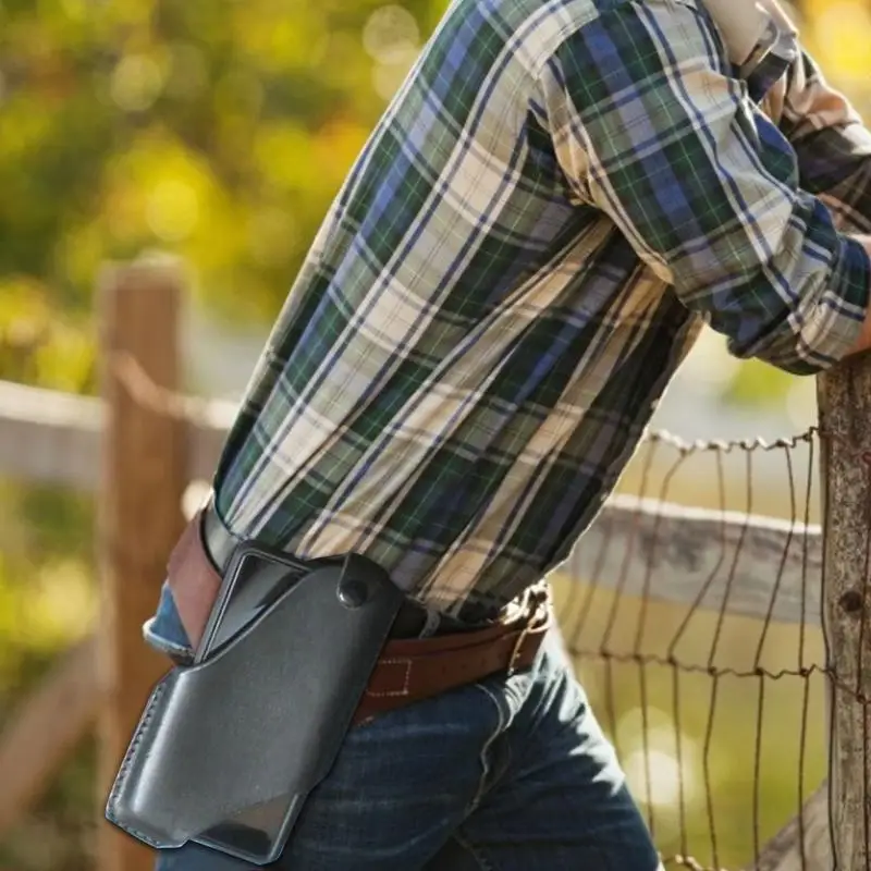 Кожаный мужской чехол для телефона сумка на пояс поясная IPhone мобильного кошелек