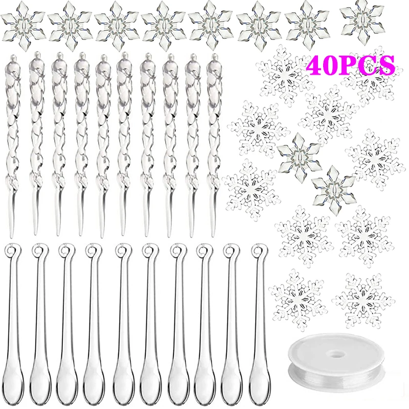 

Акриловые снежинки и сосульки для рождественской елки