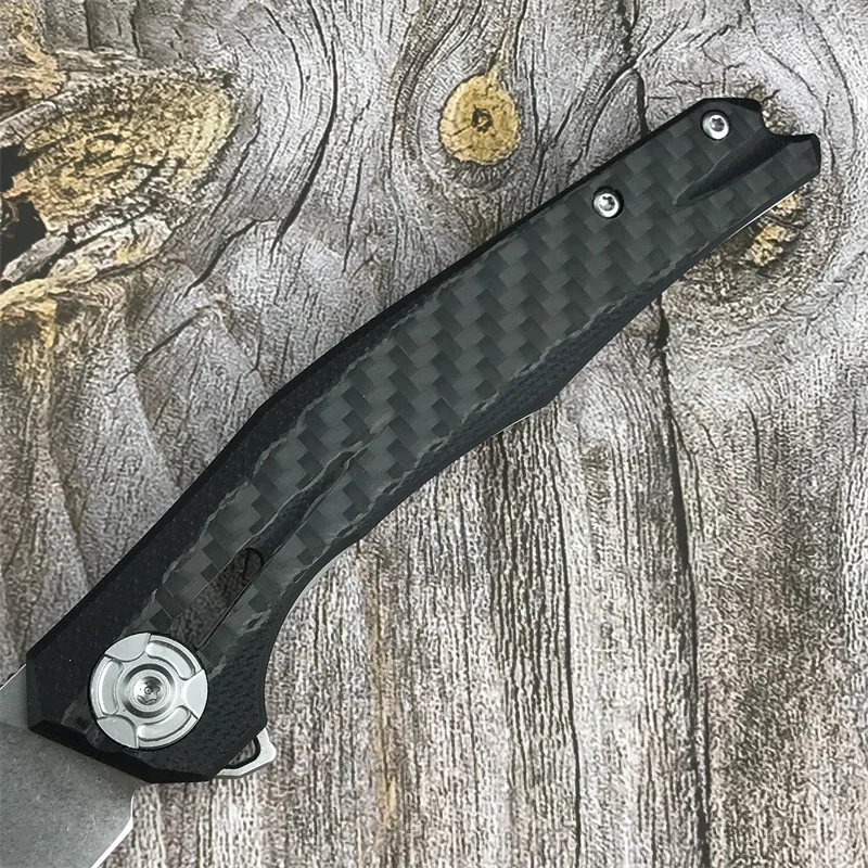 ZT 0707 Складной Нож D2 Стальное Лезвие С Ручкой Из Углеродного Волокна Открытый