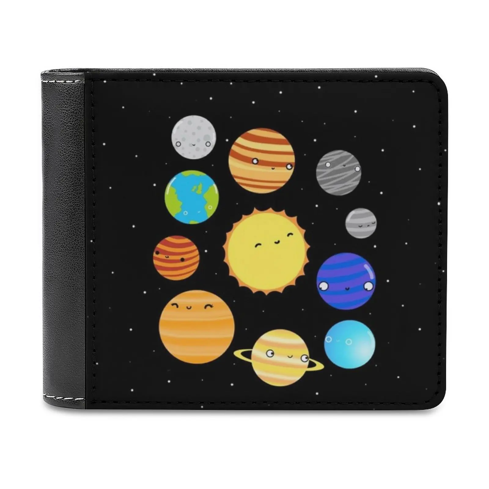 

The Solar System Men Wallet Pu Leather Short Male Purses Credit Card Wallet For Men Money Bag Solar System Planets Space Stars