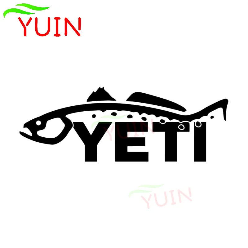 

Yeti Logo Fish Fishing Car Decal Classic Window Decoration Personality PVC Waterproof Sunscreen Sticker Can Be Customized Color
