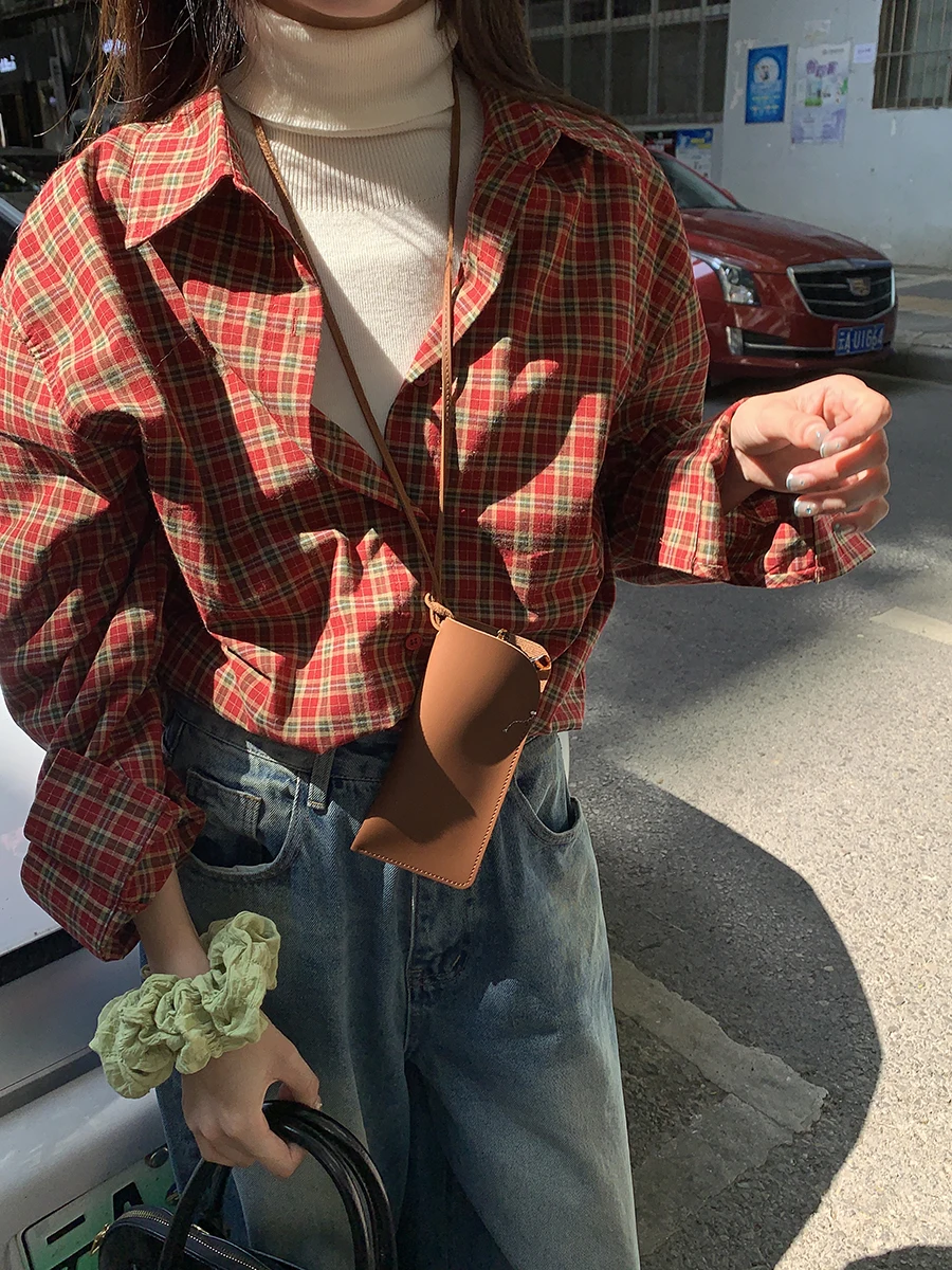 Xinhelp Vigorous Girl Ретро Sle клетчатые рубашки с длинными рукавами Верхняя одежда для