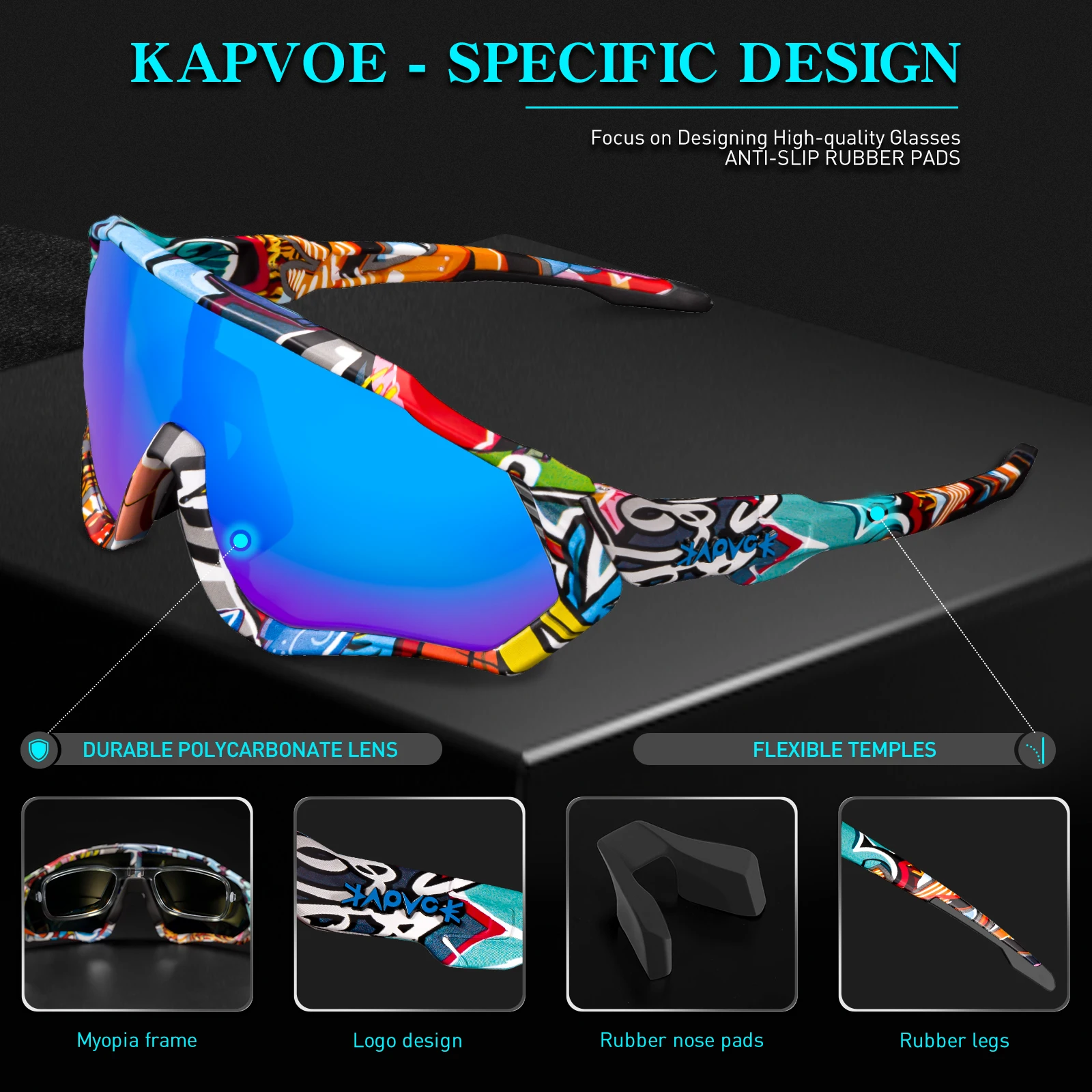 KAPVOE поляризационные спортивные солнцезащитные очки для рыбалки на открытом