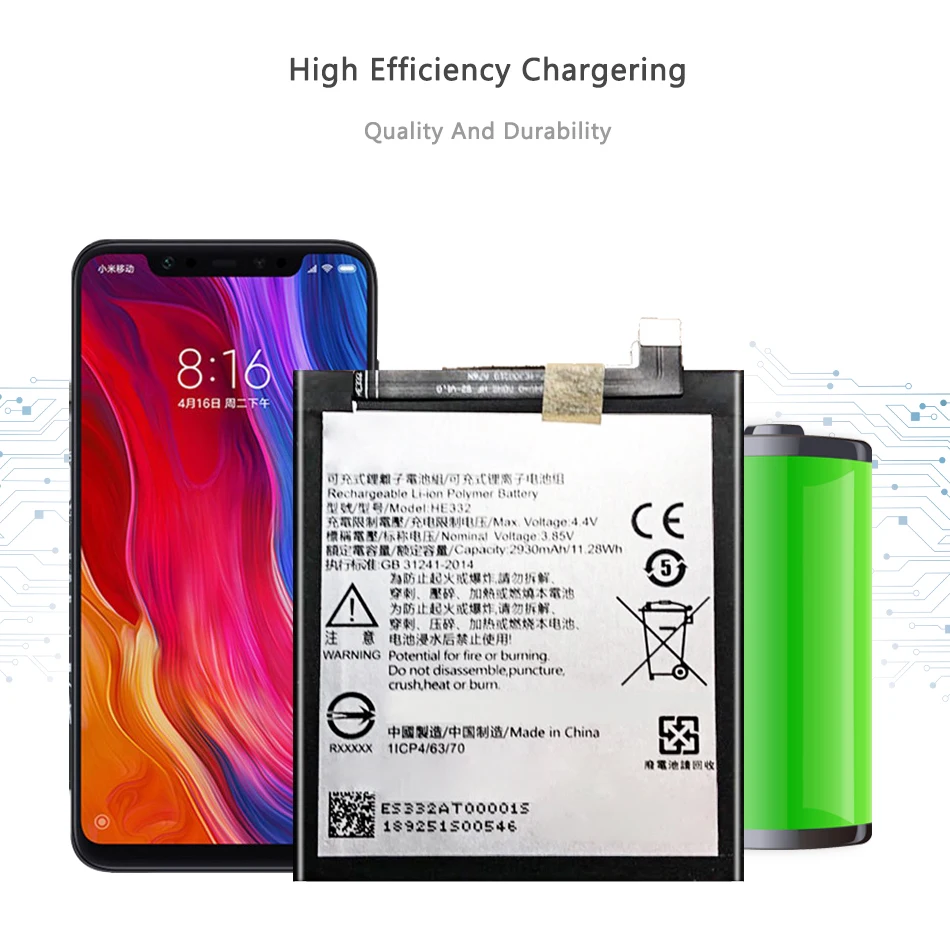 Аккумулятор 2930 мАч HE332 HE 332 для Sharp S2 Fs8010 Aquos S2 FS8018 S3 Mini S3mini, замена и номер для отслеживания