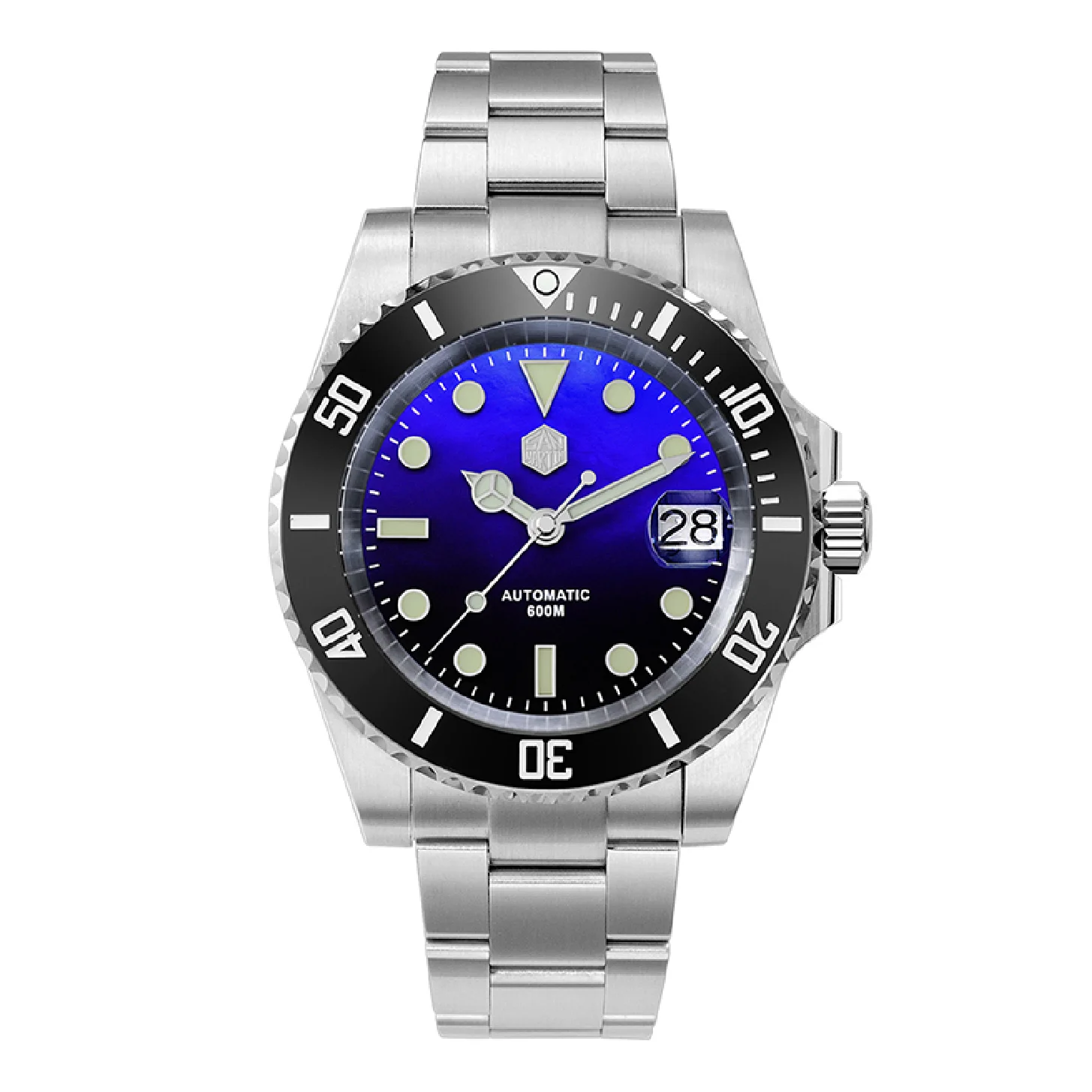 

San Martin Men Diver Watch 42MM Luxury Automatic Wristwatch Military Sapphire 600M Waterproof BGW-9 Luminous Helium Device NH35