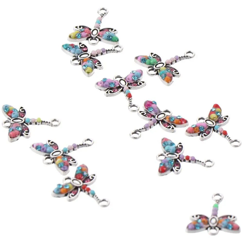 

10 шт., Разноцветные серьги-подвески с двойными звеньями