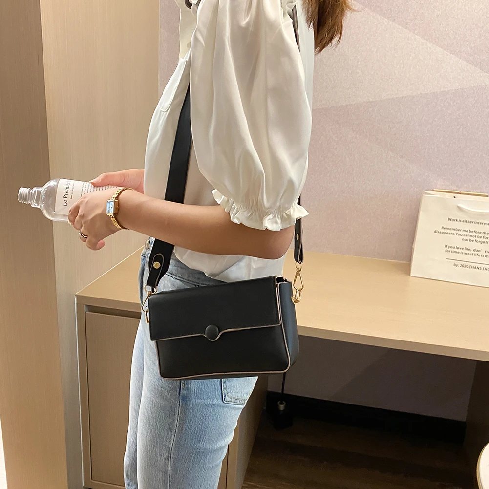 

Popular Simple Female Daily Bag Women Small Crossbody Bag Solid Color Lady Leather Casual Travel Shoulder Pouch