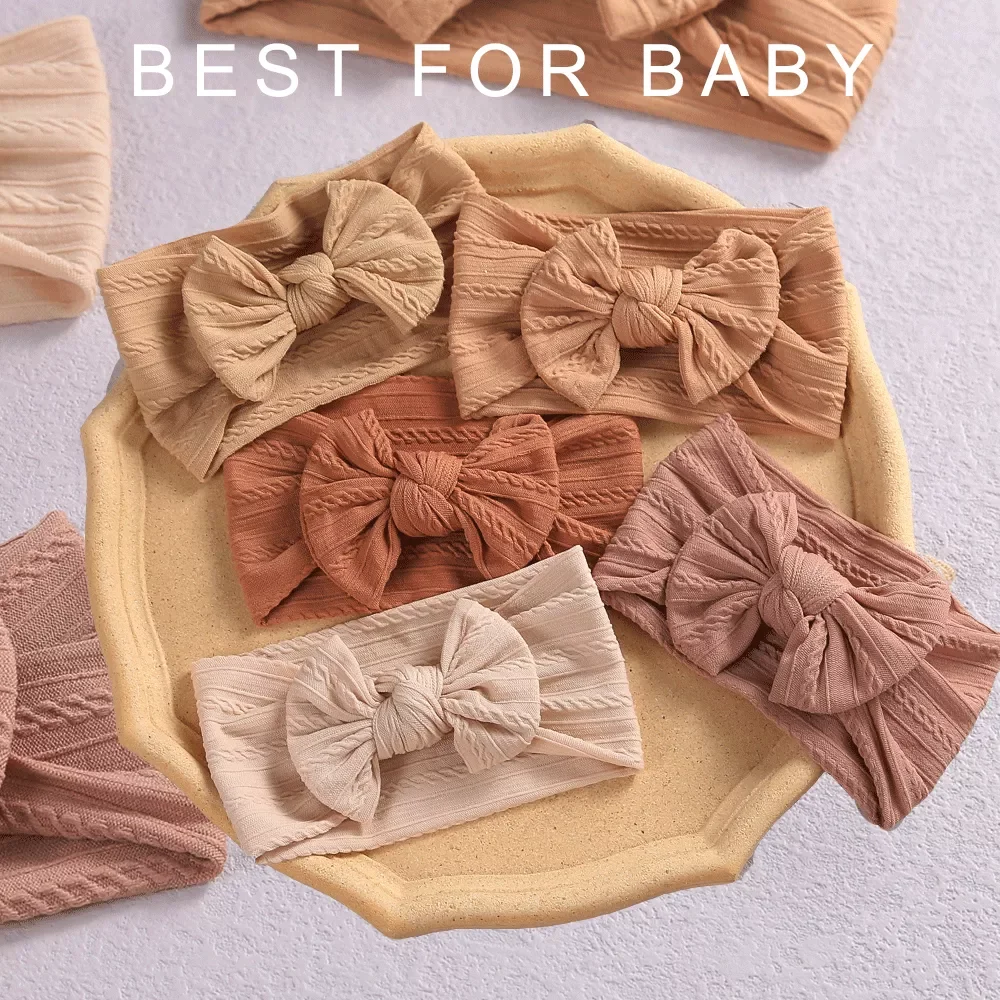 

32 Colors Cable Bow Baby Headband for Child Bowknot Headwear Cables Turban for Kids Elastic Headwrap Baby Hair Accessories