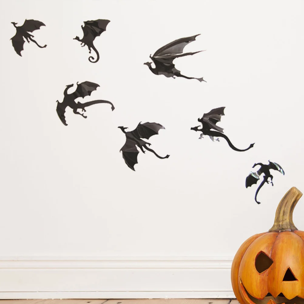 7 шт. самоклеящиеся обои Adesivo для животных наклейки 3d декор в виде цветка дракона