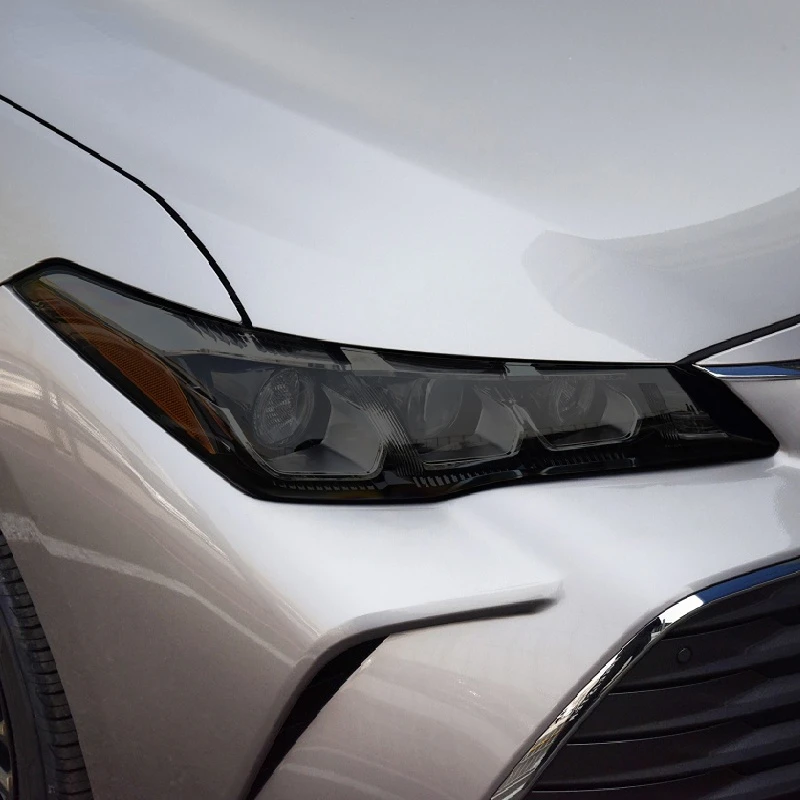 2Pcs Car Headlight Protection Tint Film Smoke Black Transparent TPU Sticker  For Toyota RAV4 Camry Avalon 2019-On Accessories