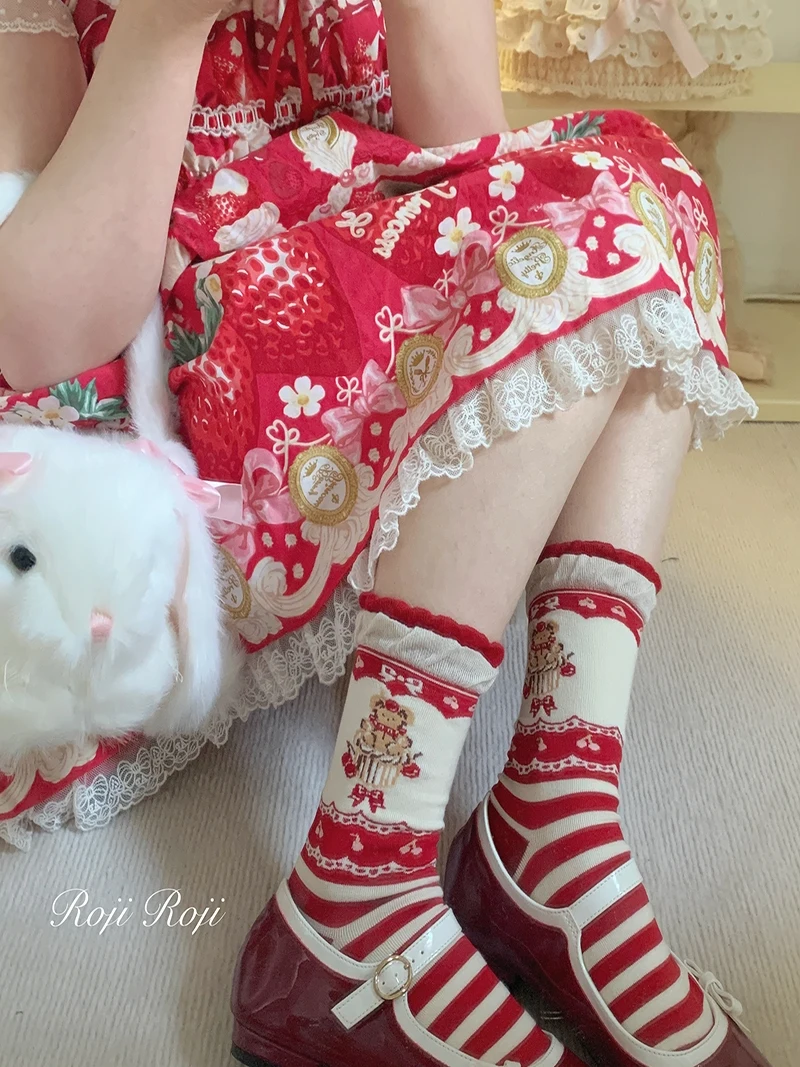 Носки женские из чистого хлопка в стиле &quotЛолита&quot