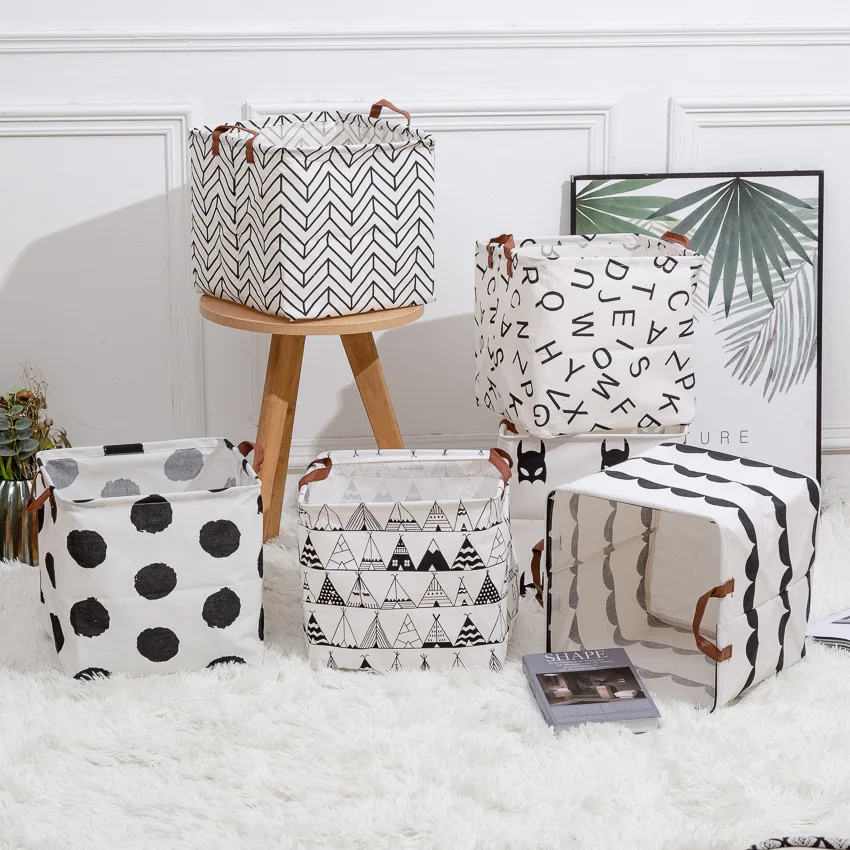 

Storage Organizers INS Fabric Dirty Box Home Cotton Linen Foldable Toy home organizer storage bins