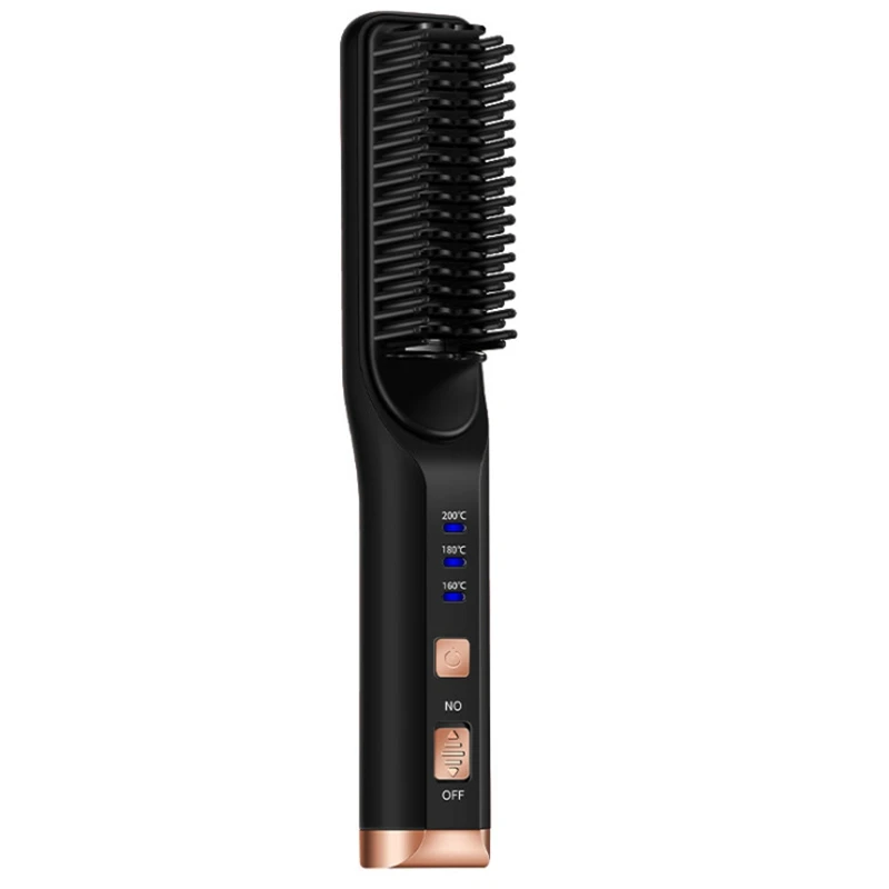 

Hair Straightening Brush Portable Ceramic Heating Straightening Irons Brush Anti Scald Detangling Hot-Air Hair Brush